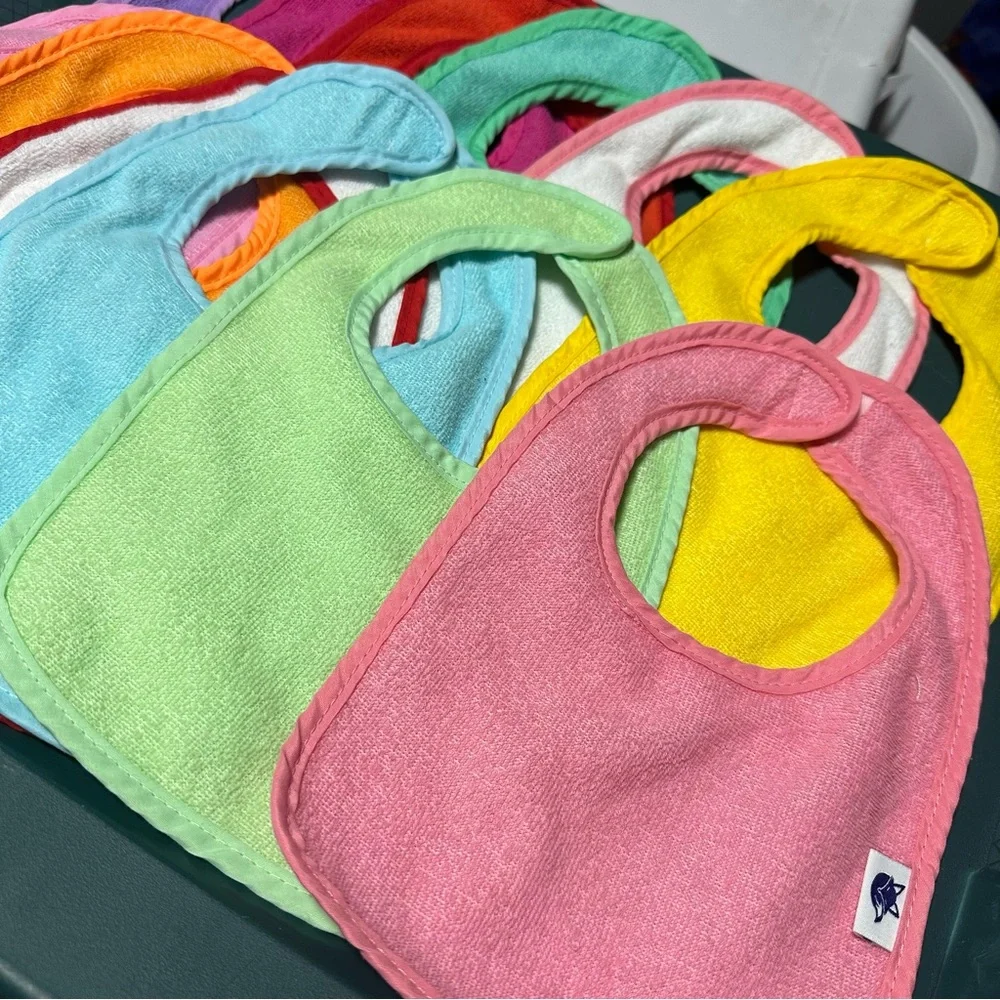 NEW SpinFox Pack of 12 Terry Drool Bibs